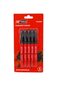 Markery permanentne cienkie czarne 5szt.