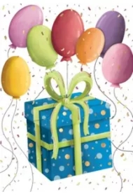 Karnet B8 mini Prezent z balonami