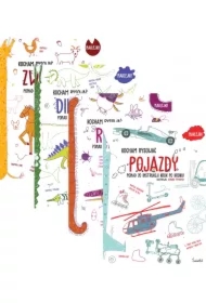 Pakiet Dinozaury. Kocham rysować, Zwierzęta. Kocham rysować, Pojazdy. Kocham rysować, Robaki. Kocham rysować