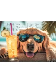 Mata na biurko z nadrukiem chillout dog