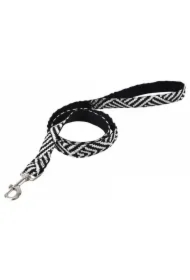 Smycz dla psa, z wytrzymałej tkaniny, wzór aztecki, biało-czarne paski, 1, 5 x 120cm