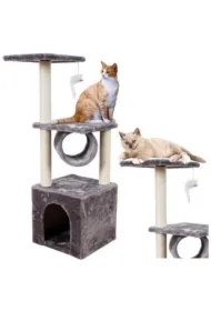 Drapak dla kota z domkiem tunelem platformy