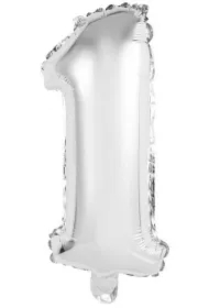 Balon foliowy mini cyfra 1 srebrna