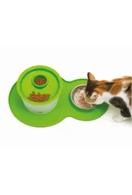 Podkładka silikonowa z miską, zielona, 46 x 29cm