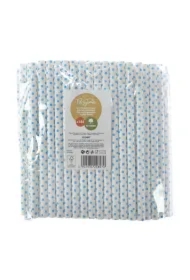 Słomki papierowe jumbo 10mm niebieskie