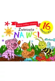 Zwierzęta na wsi. Koloruj według numerów