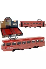 Tramwaj z napędem frykcyjnym metalowy czerwony