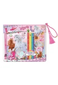 Notatnik na spirali z kredkami Konie