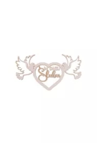 Drewniany napis - W dniu ślubu biały