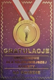 Karnet Urodziny medal damskie