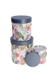 Pudełko Flower Box 3 szt niebieski