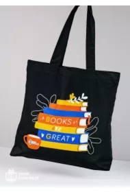 TanioKsiążkowa torba - Books are great 38x42x8 z dnem z przeszycia
