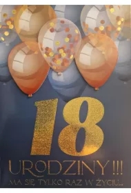 Karnet Urodziny 18 męskie