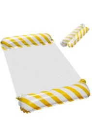 Materac dmuchany plażowy hamak wodny leżak fotel krzesło do pływania basenu żółty