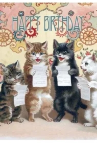 Karnet B6 z kopertą Urodziny Chór kotów