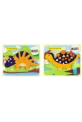 Фото - Пазли й мозаїки LEAN Toys Drewniane puzzle Triceratops, Ankylozaur 