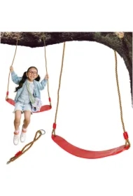 Huśtawka ogrodowa dla dzieci płaska wytrzymała czerwona