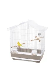 Serena Plus, klatka, dla ptaków, biała/ciemno beżowa, 40 x 63, 5 cm