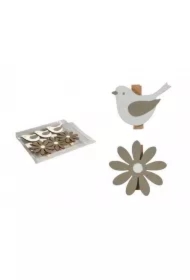 Ptak+ kwiat klamerka 6 szt