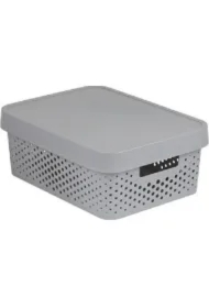 Curver pojemnik ażur infinity z przykrywką jasny szary