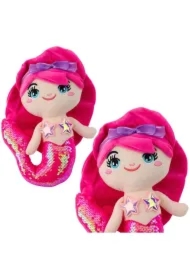 Syrenka pluszowa z ogonem w cekiny różowa 28cm