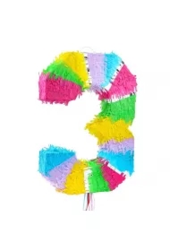 Piniata cyfra 3 pastelowa