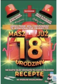 Karnet Urodzinowy z receptą 18