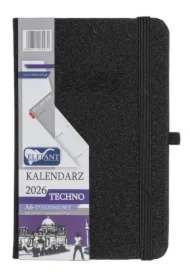 Kalendarz 2026 A6 tygodniowy Techno czarny