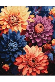 Malowanie po numerach - Kolorowe dalie