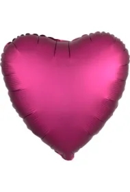 Balon foliowy Silk Lustre Dark różowy serce 43cm