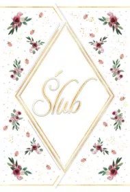 Karnet A5 ślub Róże z tortu