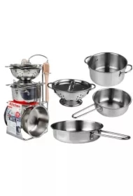 Zestaw garnków i patelni ze stali nierdzewnej 8el