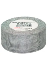 Wstążka brokatowa srebrna