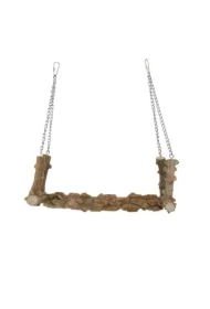 Huśtawka, dla ptaków, drewniana, 37 x 15 x 12 cm, na metalowym łańcuszku