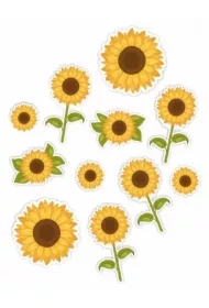 Dekoracje okienne dwustronne Słoneczniki 01