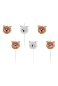 Świeczki urodzinowe Miś mix 3cm