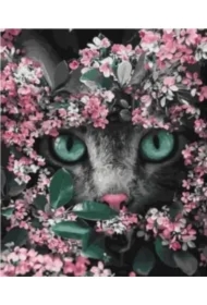 Diamentowa mozaika - Kotek w kwiatach 1009990