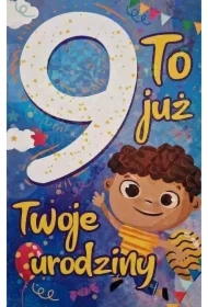 Karnet Urodziny 9 chłopiec