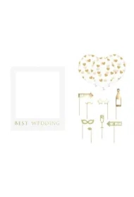 Zestaw z ramką selfie Best Wedding