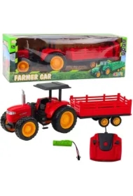 Traktor z przyczepą RC czerwony
