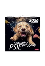 Kalendarz 2026 wieloplanszowy kwadrat Psy pod wodą