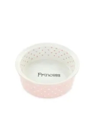 Miska, dla kota/psa różowa, ceramiczna, napis Princess, 12cm