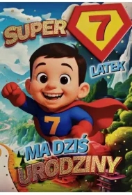 Karnet Urodziny 7 chłopiec - Superbohater