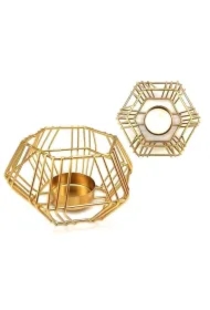 Świecznik metalowy złoty