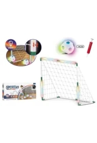 Zestaw z bramką LED + piłka 14cm LED + pompka