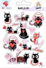 Naklejki dla dzieci Walentynki 3 Kotki