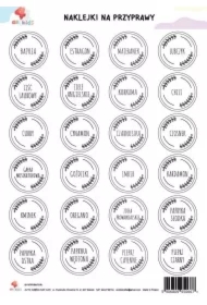 Naklejki na przyprawy białe A4