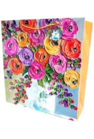 Torebka ozdobna matowa 35x37x12cm Pszczoły