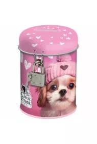 Skarbonka z kłódką Różowy szczeniak