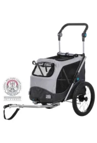 Przyczepka rowerowa, szybkoskładana, S: 58 x 93 x 74/114 cm, szara